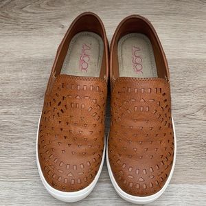 Sugar Brown Embroidered Slip-ons (6M)
